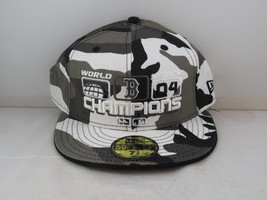 Boston Red Sox Hat (Retro) - 04 World Champs Black and White Cammo- Fitted 7 1/2 - £35.41 GBP