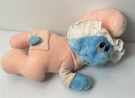 Vintage Baby Smurf Plush 1983 Berrie Banz Bros Peyo 9” Applause pink - £3.91 GBP