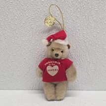 Vintage 1984 Kurt Adler Honey Bear Plush Ornament Christmas Is For Lovers - $14.75