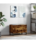 Industrial Rustic Smoked Oak Wooden Record Vinyl Storage Cabinet Unit Me... - £73.31 GBP