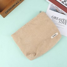 Corduroy Women Cosmetic Bag Cotton Cloth Makeup Pouch Hand Travel Bag Li... - £14.59 GBP