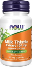 NOW Foods Silymarin Milk Thistle Extract, 150 mg, 60 Veg Capsules - £6.78 GBP
