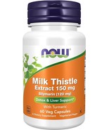 NOW Foods Silymarin Milk Thistle Extract, 150 mg, 60 Veg Capsules - £6.70 GBP