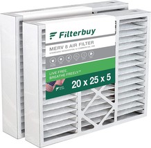 Filterbuy 20X25X5 Air Filter Merv 8, Actual Size: 19.88 X 24.75 X 4.38 Inches - £50.31 GBP