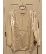 Chico's Rosalia Tunic Pleated Poet Long Sleeve Antique Ivory Sz 3 / US 1... - $24.75