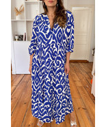 Blue Western Abstract Geometric Printed Maxi Dress - €28,12 EUR Blue Western Abstract Geometric Printed Maxi Dress - €28,12 EUR