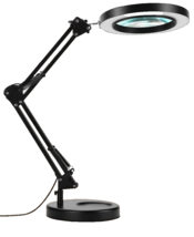 Magnifying Glass w Light &amp; Stand  2-in-1 Stepless Dimmable LED Desk Lame w Clamp - £36.38 GBP