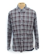 Bill &amp; Blass Men’s Gray Plaid Button Down Long Sleeve Shirt 2XL XXL - £8.56 GBP