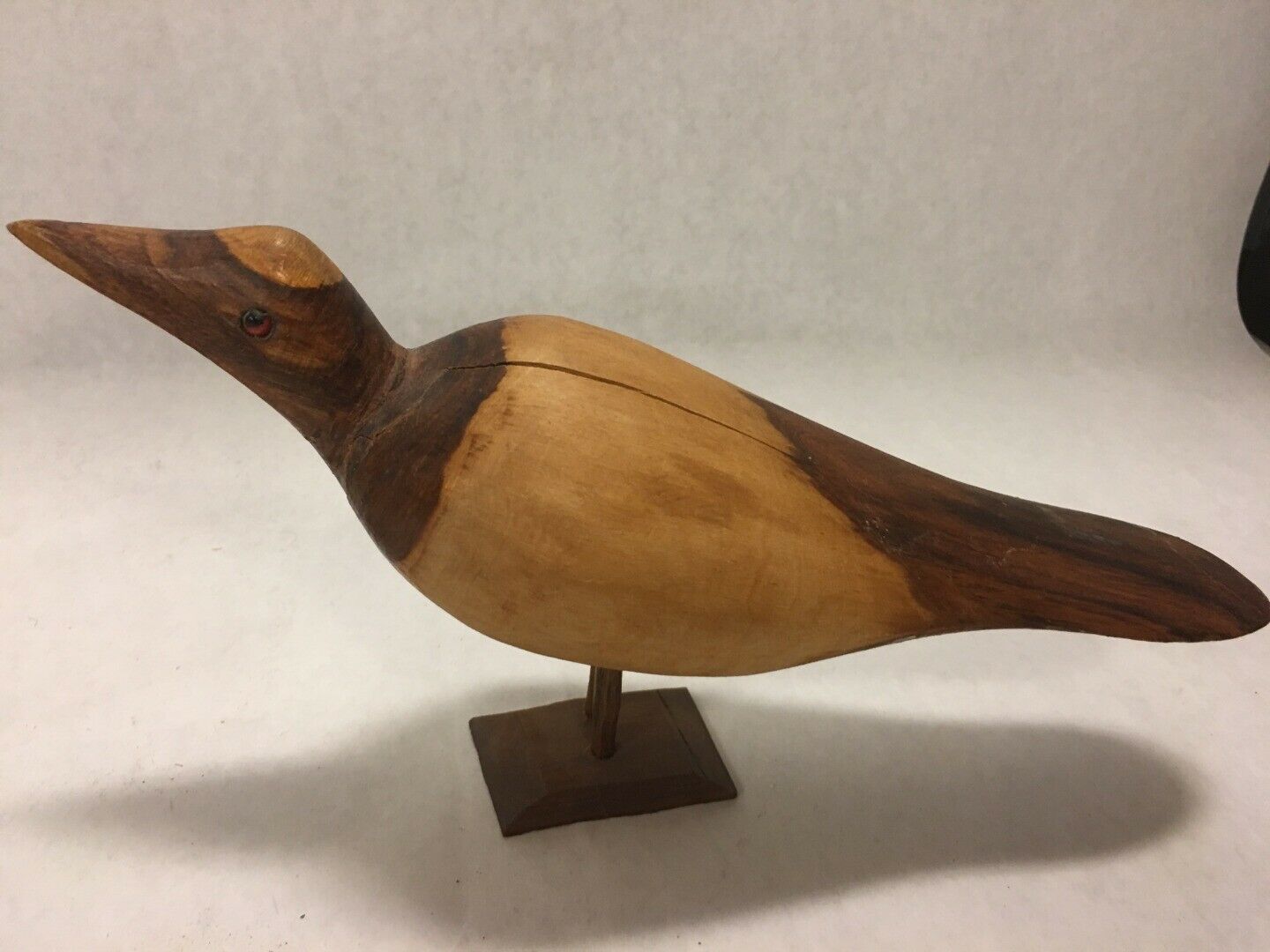 Primary image for Pair of Carved Duotone Wood Birds with Glass Eyes on Stands