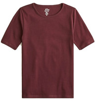 NEW JCrew Women’s Slim Perfect Short Sleeve T-Shirt Size L Burgundy NWT - £22.17 GBP