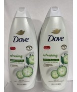 (2) Dove Body Wash Refreshing Cucumber &amp; Green Tea Shower Gel Soap 22 Oz - £10.79 GBP