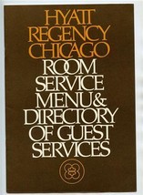 Hyatt Regency Chicago Directory of Hotel Services &amp; Room Service Menu  - £16.28 GBP