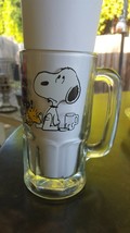 Snoopy and Woodstock Glass Root Beer Mug It Never Fails VIntage MADE IN USA - £5.67 GBP