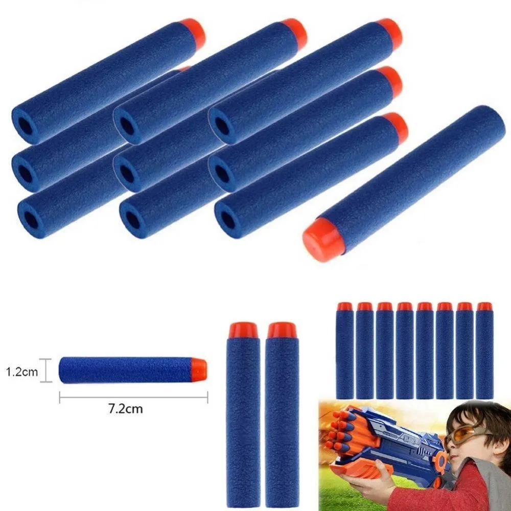 Sporting 50/100Pcs 7.2cm EVA Soft Bullets for Nerf Hollow Hole Head Refill Darts - £24.04 GBP