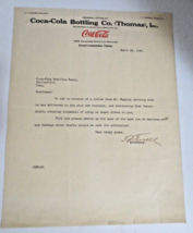 1936 Coca-Cola Bottling Thomas Letter - £3.48 GBP
