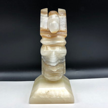 Tiki Bookend Marble Hawaii white serpent snake hat statue figurine book ... - £31.52 GBP