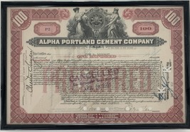 Alpha Portland Cement Company 1910 stock certificate - £39.22 GBP