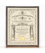1929 Freemason Masonic Degree Certificate in Frame Gorgeous Memorabilia - $4,857.74 MXN