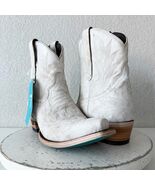 Lane LEXINGTON Women Cowboy Bootie 9 White Leather Western Cowgirl Short... - $227.70