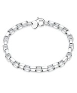 925 Sterling Silver Charm Round Bangle Women&#39;s Fashion Bracelet DLH203 - £8.80 GBP