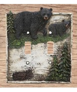 Ebros Set of 2 Pine Trees Bear Electrical Wall Cover Plate Double Toggle... - $36.99 CAD
