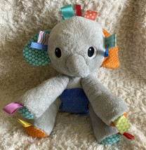 Bright Starts Gray Fleece Elephant Ribbons Rattle Stuffed Animal Baby Toy - £7.42 GBP