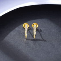 Earrings Sterling Silver S925 Earrings Wind Ear Hole Plated With 14K Gold - £10.33 GBP
