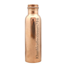 Handmade Copper Water Drinking Bottle Smooth Joint Free Health Benefits 1000ML - £15.41 GBP