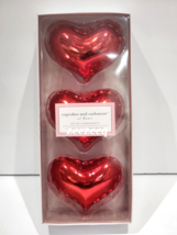 Cupcakes and Cashmere Valentines Day Red Heart  Ornaments Set of 3 - £23.97 GBP