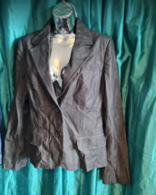 grey pinstripe suit jacket-formal, size12, 1button front,doublebreasted,... - $40.32