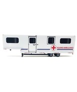 Equine Ambulance Trailer White with Blue Stripes 1/87 (HO) Plastic Model... - $1,204.30 MXN