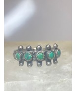Zuni ring size 6.50 Turquoise band petite point sterling silver pinky - $100.19 CAD