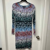 BCBGMaxazria Women Feather Print Long Sleeve Voletta T-Shirt Dress Size ... - $35.64