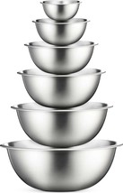 Mixing Bowls Set Of 6 Stainless Steel Bowl Easy To Clean Nesting Bowls B... - $39.08