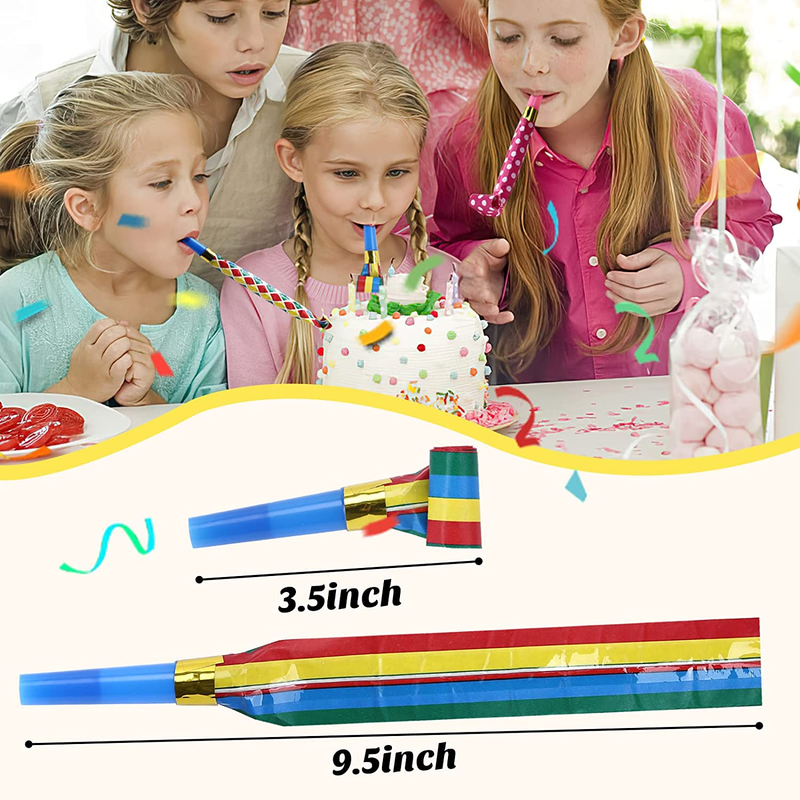 Koogel 100PCS Party Blowers for Kids, Noisemaker Toys Party Whistles Birtthday B Item image 2