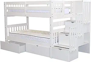 Bedz King Stairway Bunk Beds Twin over Twin with 3 Drawers in the Steps ... - $1,389.99
