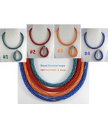 Bead Crochet Rope pattern Necklace &amp; Bracelet, Lace diagonal pattern. PD... - $5.00