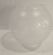 Antique Vtg Frosted Etched Floral Glass Round Sconce Pendant Lamp Light ... - $349.86 MXN