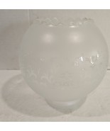 Antique Vtg Frosted Etched Floral Glass Round Sconce Pendant Lamp Light ... - $18.81