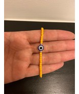 Evil eye bracelet seed beaded minimalist unisex yellow handmade bracelet... - $285.54 MXN