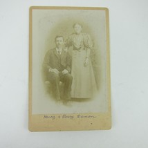 Cabinet Card Photograph Man &amp; Woman Henry &amp; Rosey Raman of Darke Co Ohio Antique - £16.02 GBP