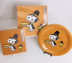 Lot 3 - 1 Lunch, 1 Beverage Napkins &amp; 1  - 7” Plates Snoopy &amp; WOODSTOCK - £25.21 GBP