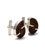 Ammonite Shell Gemstone 925 Silver Overlay Hand-Crafted Cufflinks for Hi... - €12,71 EUR