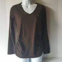 U.S. Polo Assn Womens Shirt Small Brown Long Sleeve - $10.88