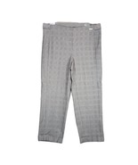 ANNE KLEIN Women&#39;s L Black White Check Plaid Ankle Pants, Pull-On Stretc... - $24.19