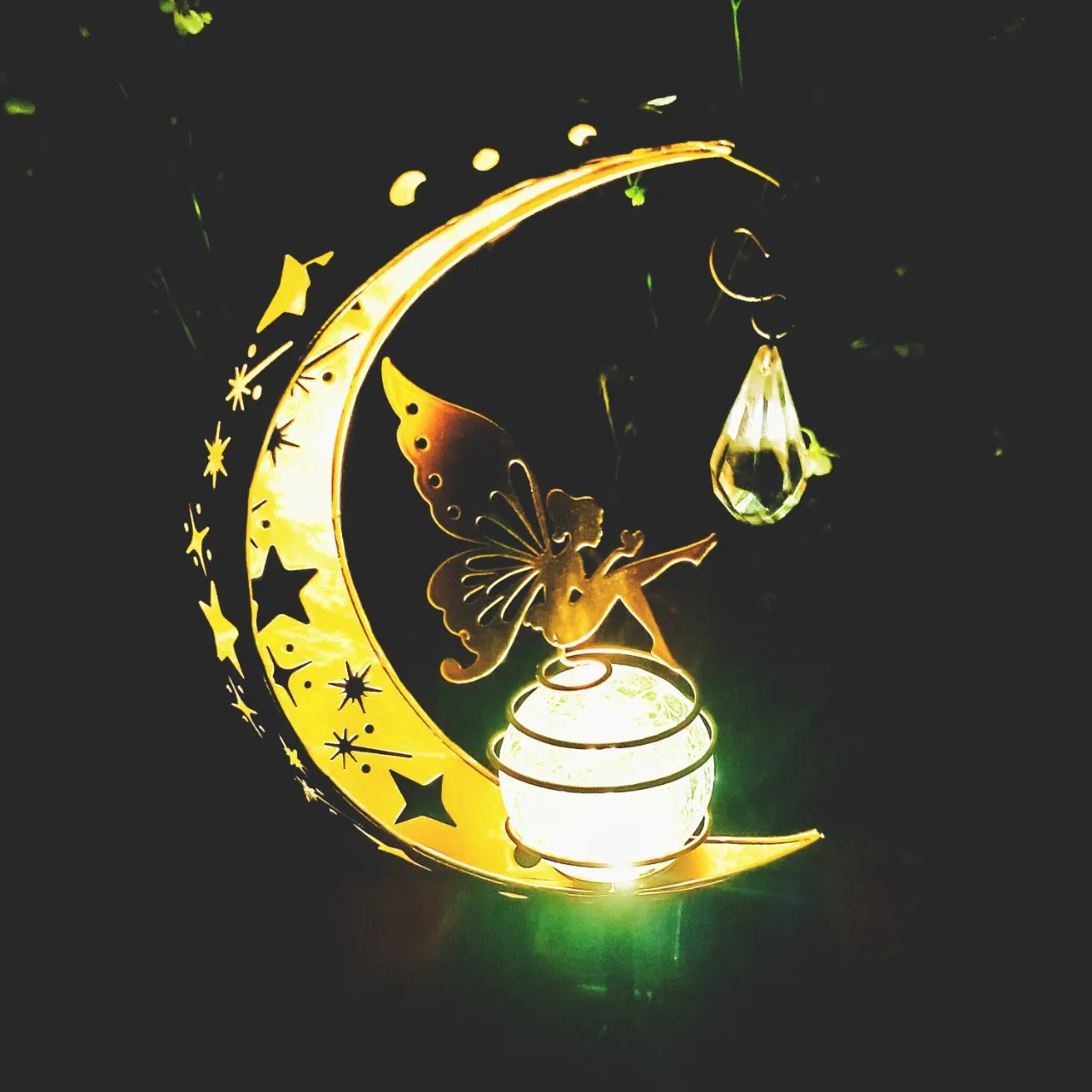 Fairy Wrought  Solar Lawn Lamp Crystal Light Creative Outdoor Waterproof Decorat - £89.51 GBP