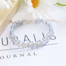 Light Blue Acrylic Beaded Layered Bracelet - £10.38 GBP