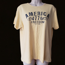 Short Sleeve T-Shirt Let It Ring America Freedom Yellow Tee Women’s Size Large - £3.93 GBP
