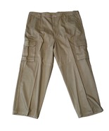 Boulder Creek Trading Company Khaki Elastic Waist Cargo Pants sz 44/38 6... - £19.67 GBP