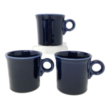 Fiesta Ware Cobalt Blue O Ring Handle Coffee Mug HLC USA Homer Laughlin Set Of 3 - £19.97 GBP